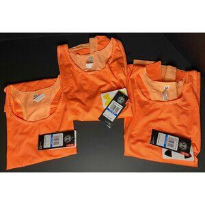 Lot of 3 UA Under Armour Youth YXL Heat Gear Orange Tank Top Outdoors NWT